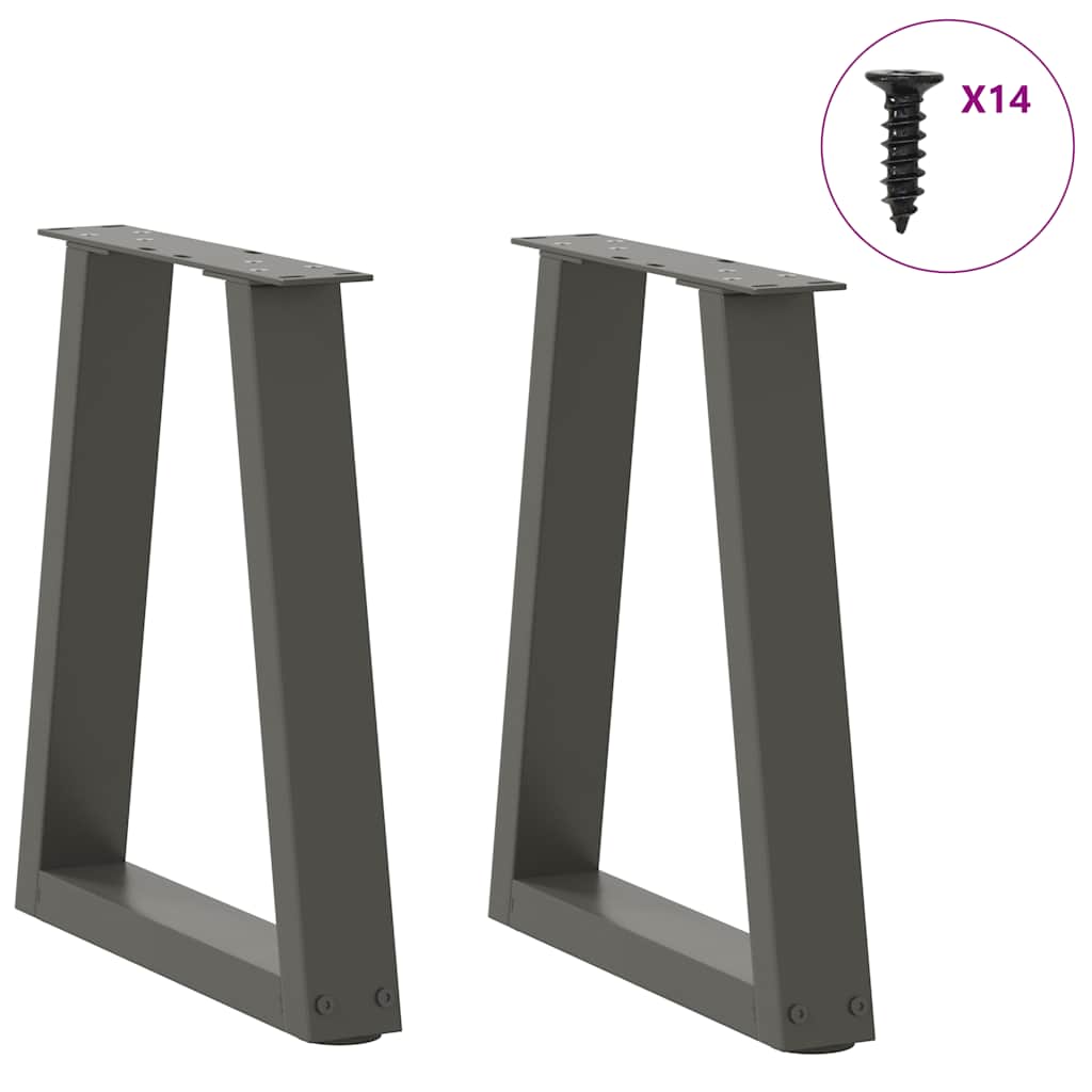 sofabordsben V-formet 2 stk. antracit 38 x (42-43,3) cm stål