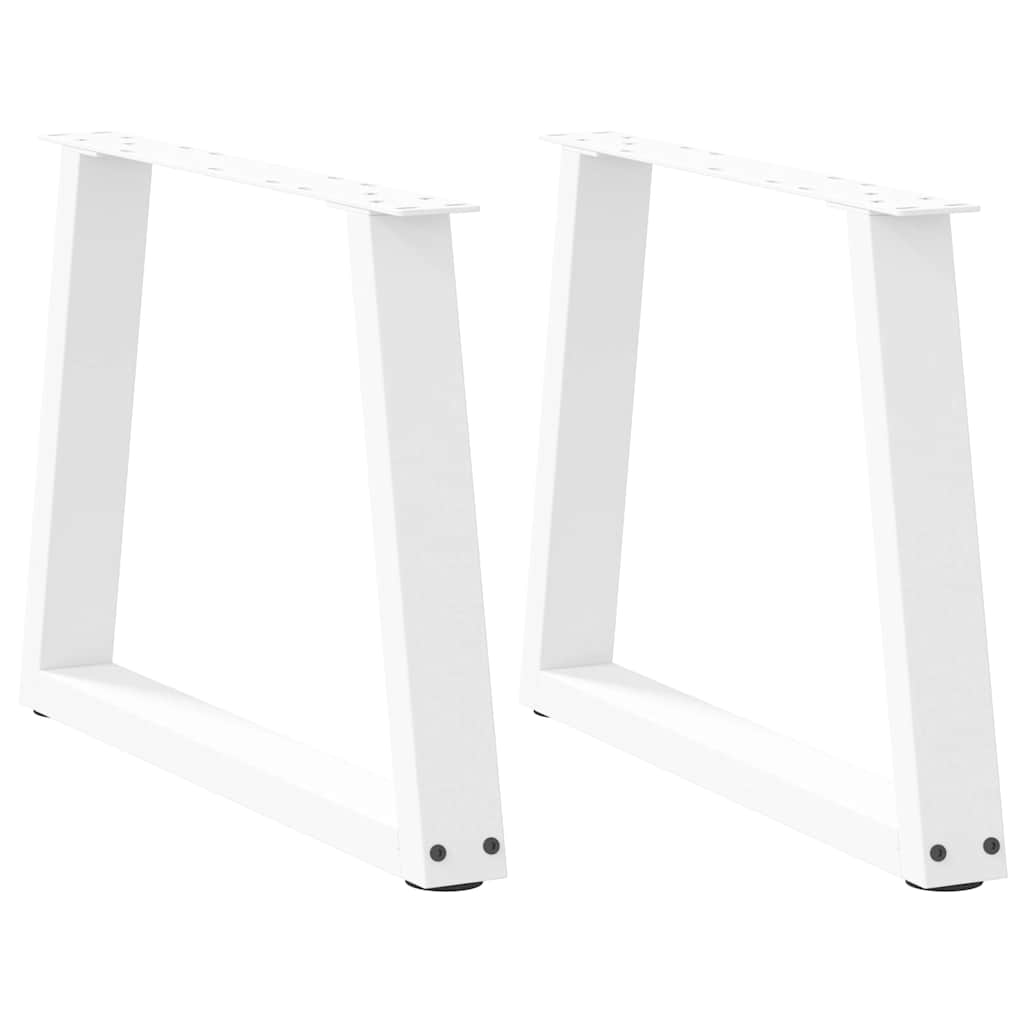 sofabordsben V-formet 2 stk. hvid 50x(42-43,3) cm stål