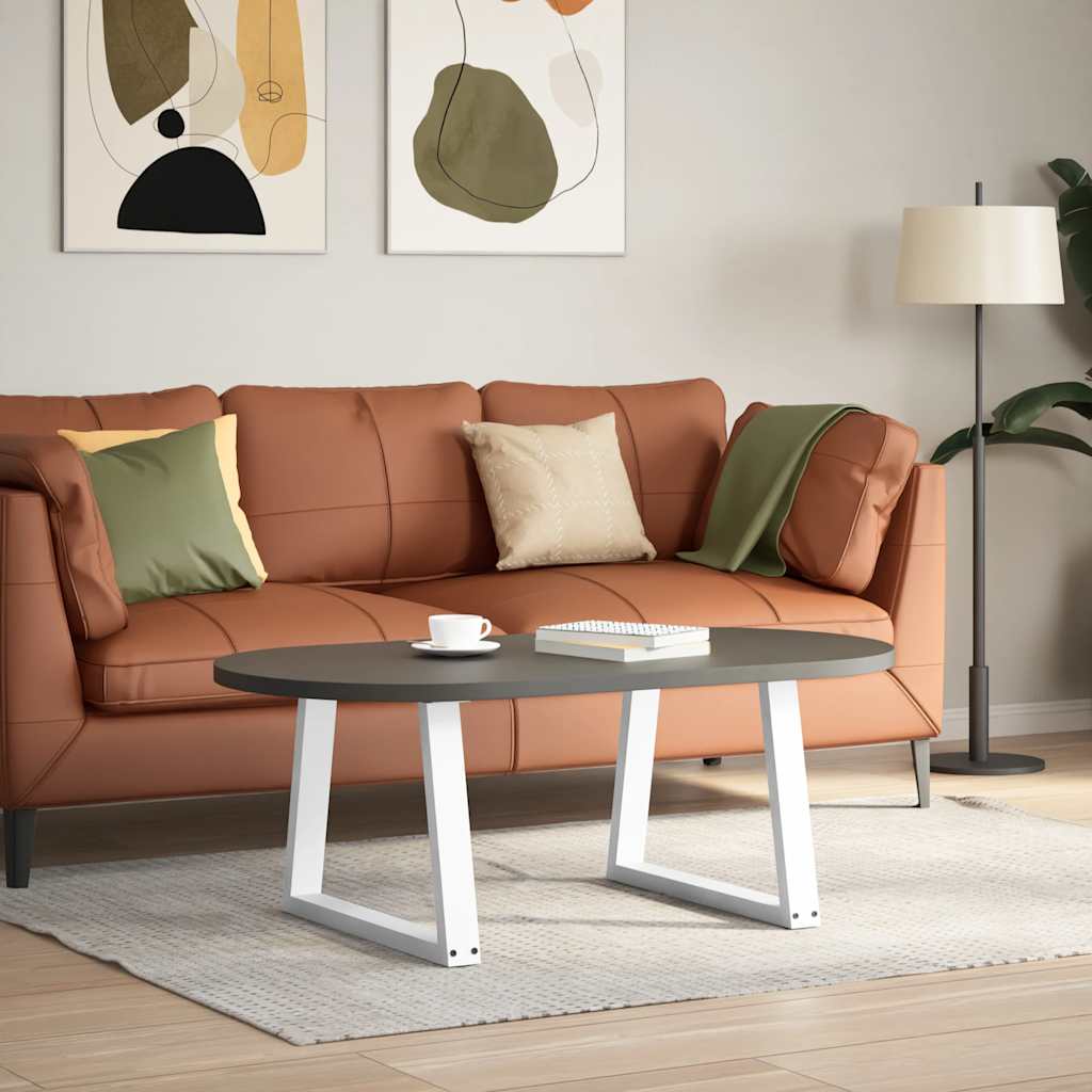 sofabordsben V-formet 2 stk. hvid 50x(42-43,3) cm stål