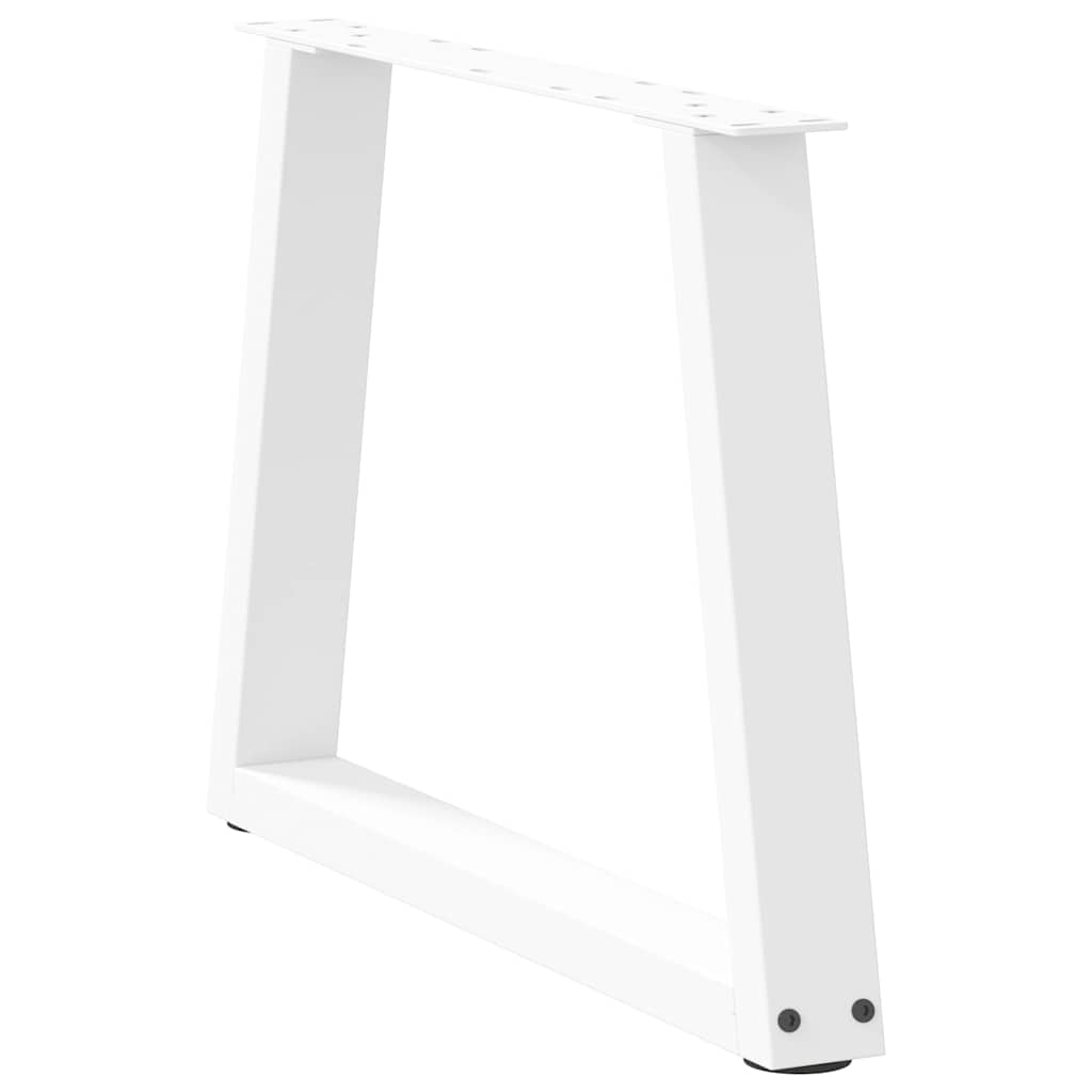 sofabordsben V-formet 2 stk. hvid 50x(42-43,3) cm stål