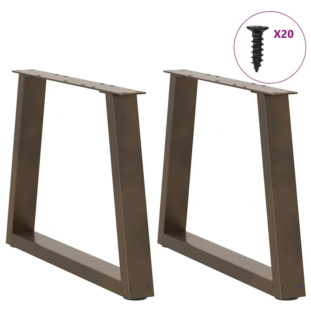sofabordsben V-formet 2 stk. naturstål 50x(42-43,3) cm stål