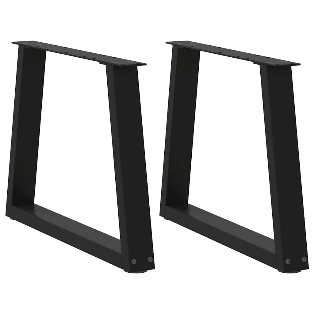 sofabordsben V-formet 2 stk. sort 60 x (42-43,3) cm stål