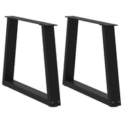sofabordsben V-formet 2 stk. sort 60 x (42-43,3) cm stål