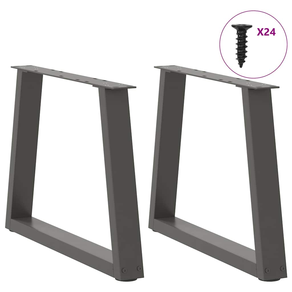 sofabordsben V-formet 2 stk. antracit 60x(42-43,3) cm stål