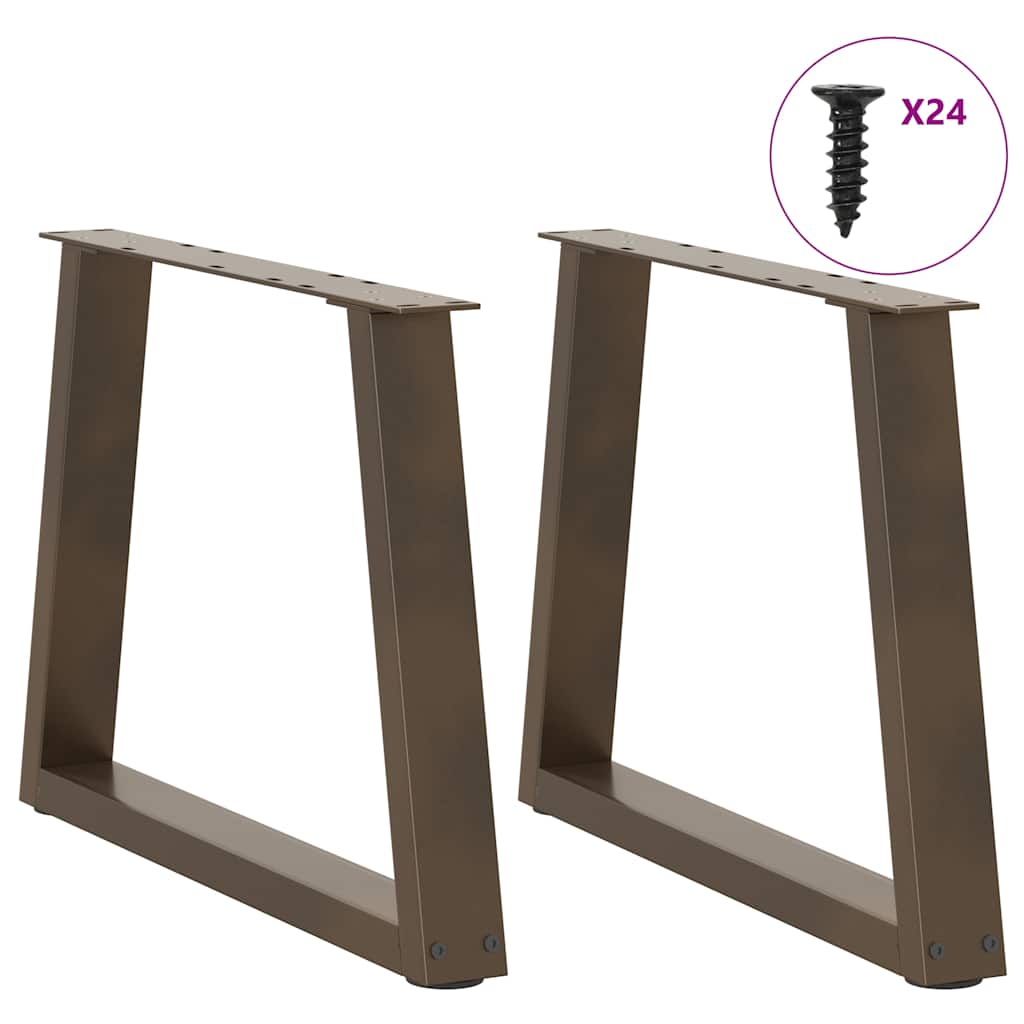 sofabordsben V-formet 2 stk. naturstål 60x(42-43,3) cm stål