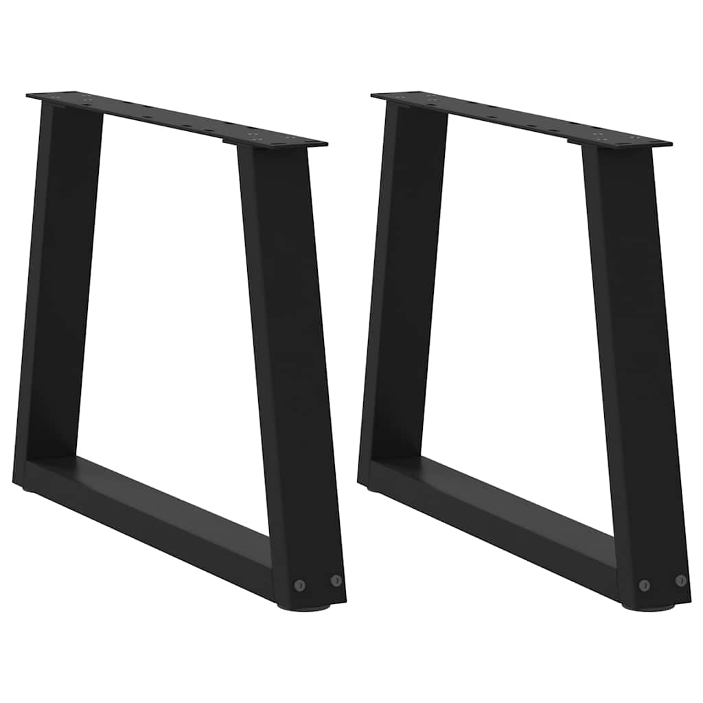 sofabordsben V-formet 2 stk. sort 70 x (42-43,3) cm stål