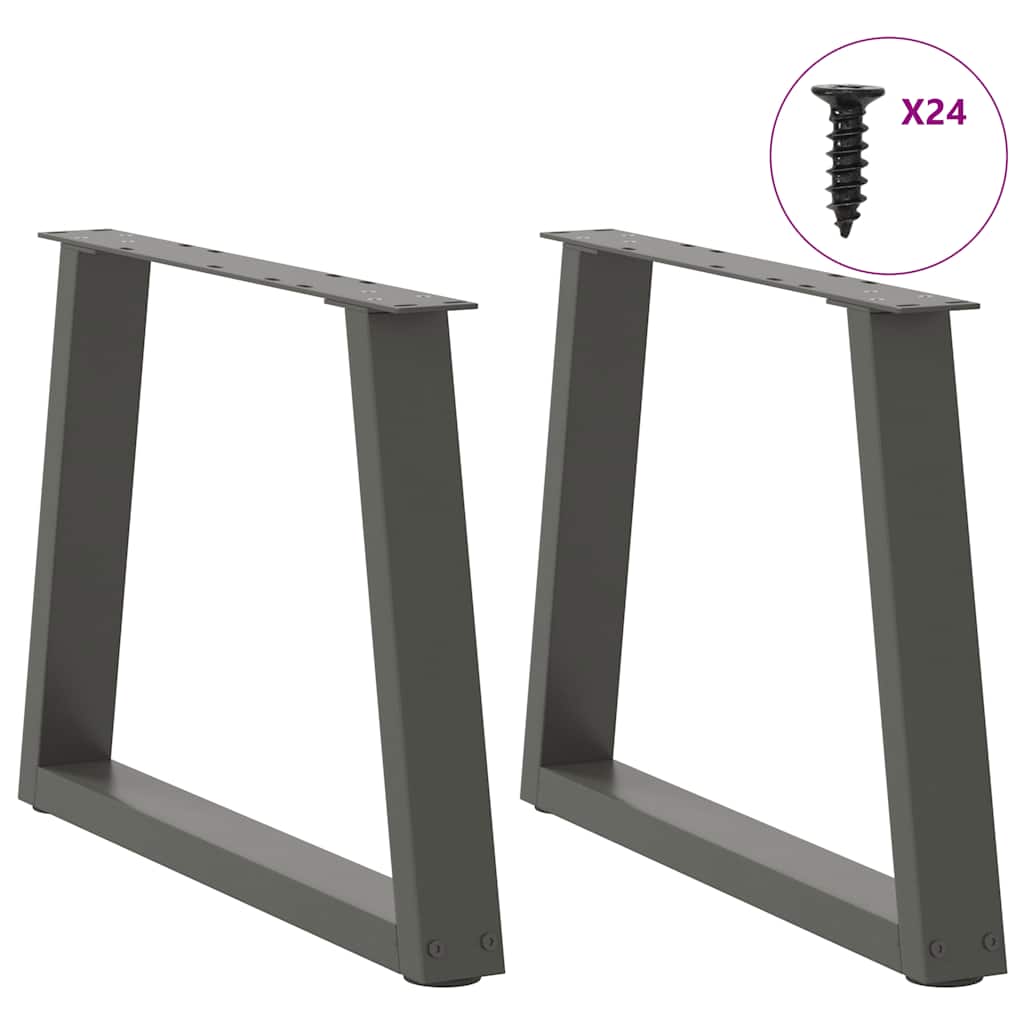 sofabordsben V-formet 2 stk. antracit 70 x (42-43,3) cm stål