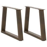 sofabordsben V-formet 2 stk. naturstål 70 x (42-43,3) cm stål