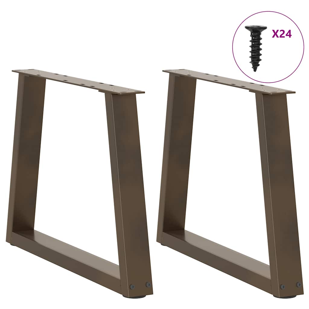 sofabordsben V-formet 2 stk. naturstål 70 x (42-43,3) cm stål