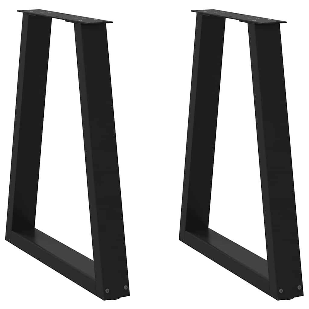 spisebordsben V-formet 2 stk. sort 60 x (72-73,3) cm stål