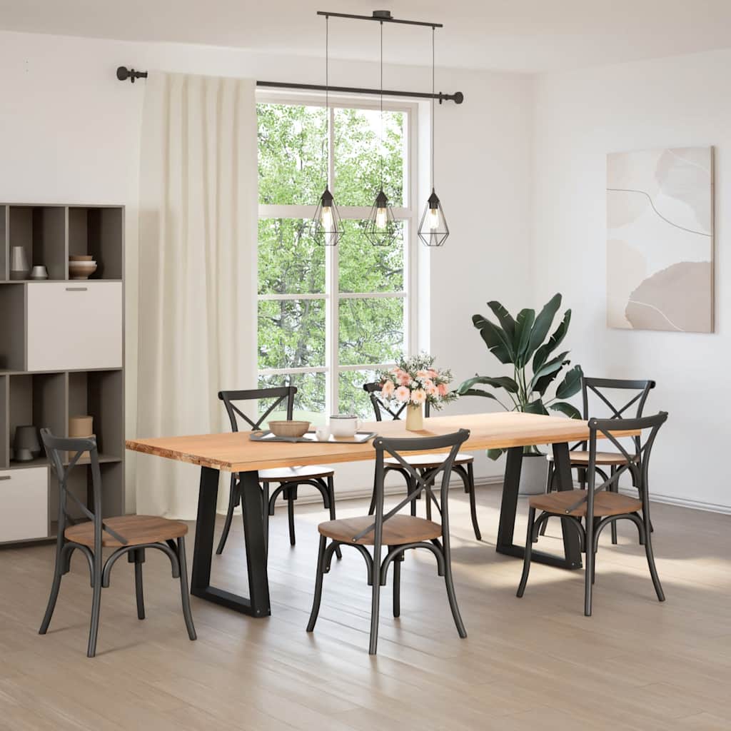 spisebordsben V-formet 2 stk. sort 60 x (72-73,3) cm stål