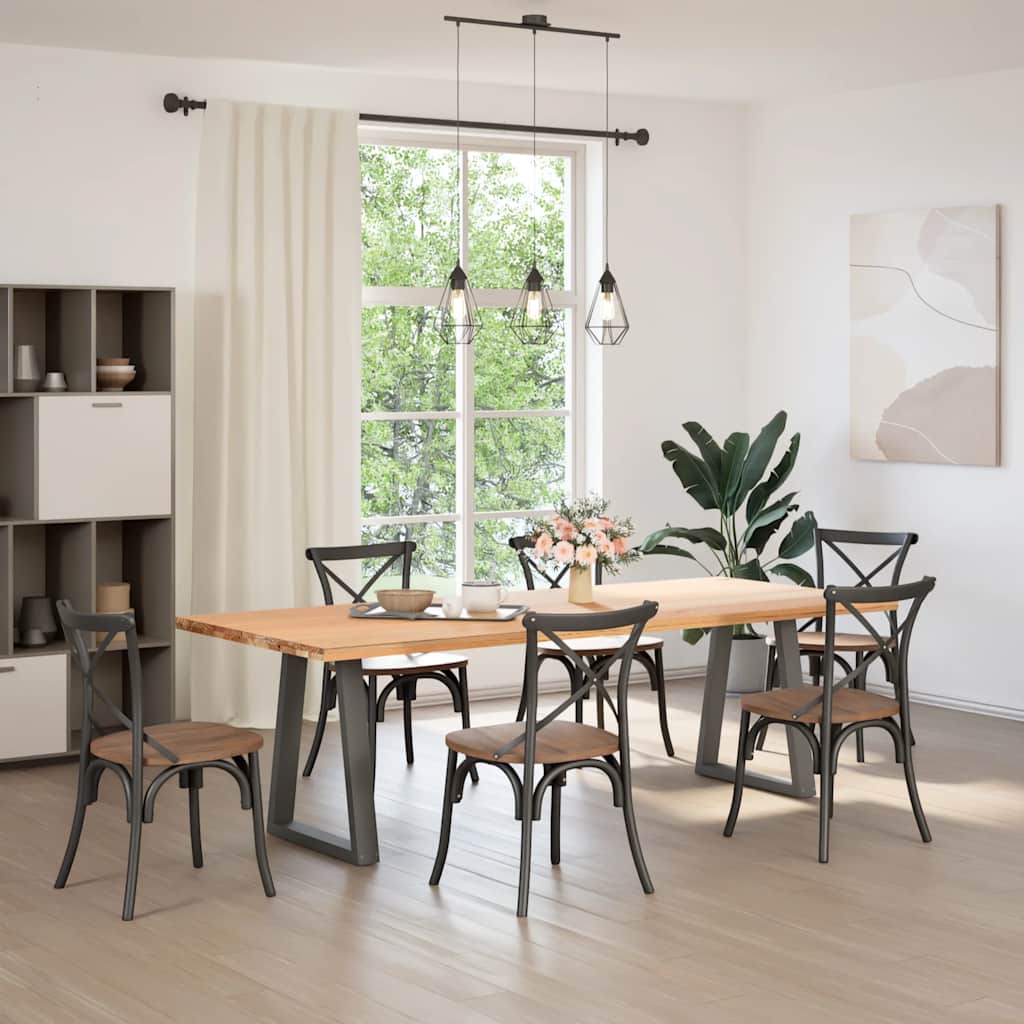 spisebordsben V-formet 2 stk. antracit 60x(72-73,3) cm stål
