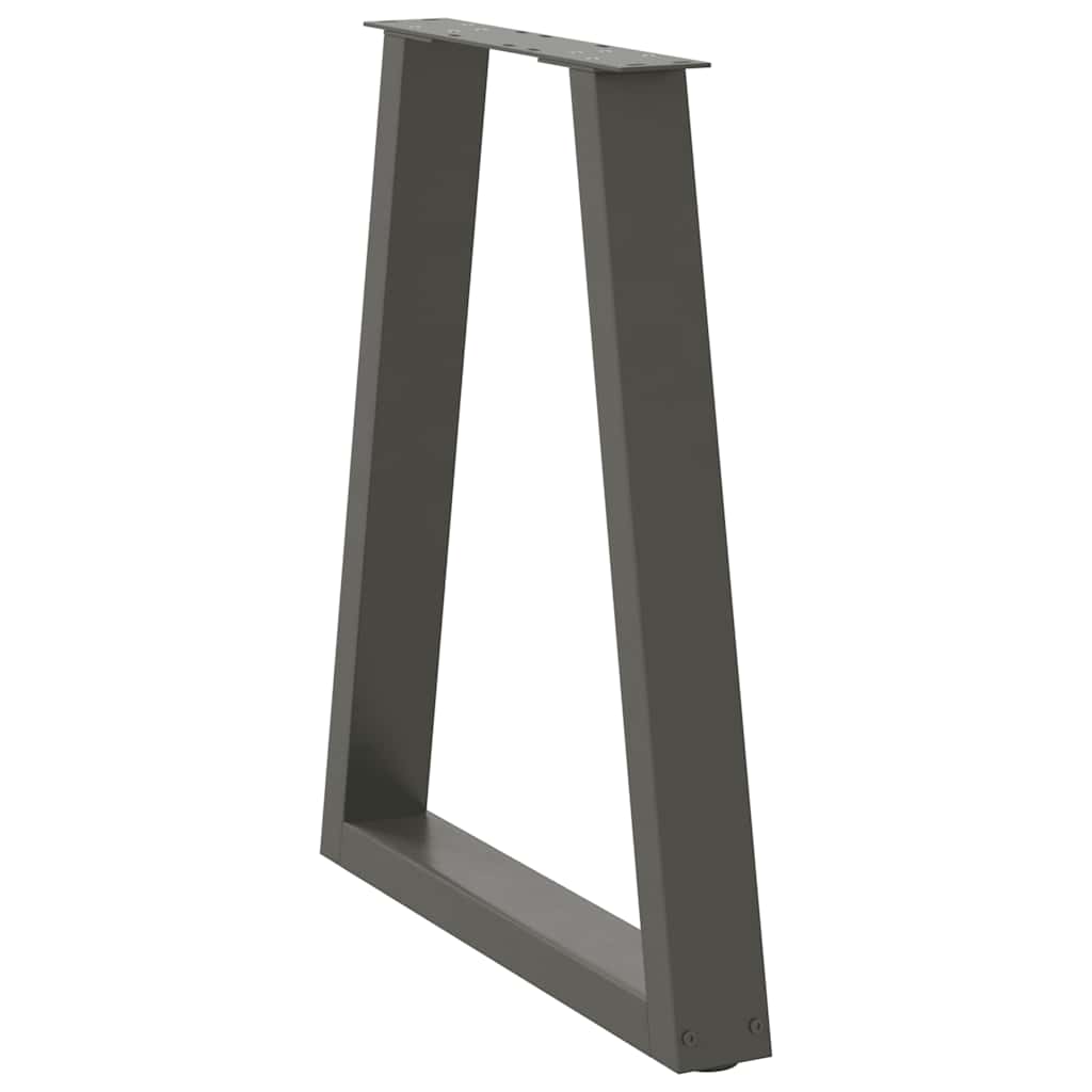 spisebordsben V-formet 2 stk. antracit 60x(72-73,3) cm stål