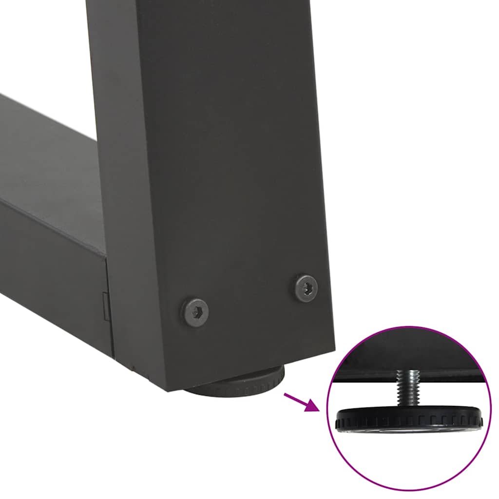 spisebordsben V-formet 2 stk. antracit 60x(72-73,3) cm stål