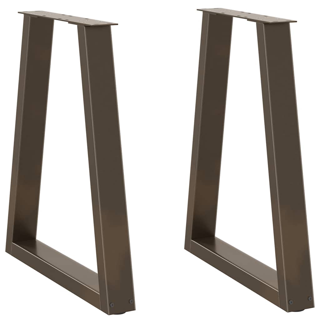 spisebordsben V-formet 2 stk. naturstål 60 x (72-73,3) cm stål