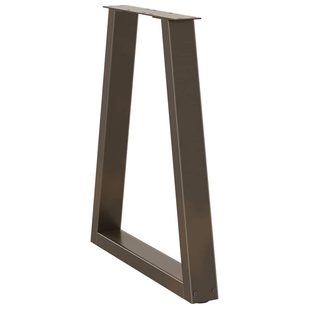 spisebordsben V-formet 2 stk. naturstål 60 x (72-73,3) cm stål