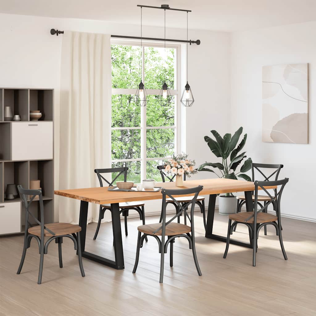 spisebordsben V-formet 2 stk. sort 70 x (72-73,3) cm stål