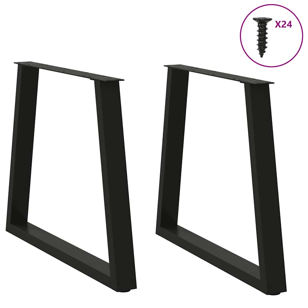 spisebordsben V-formet 2 stk. sort 70 x (72-73,3) cm stål
