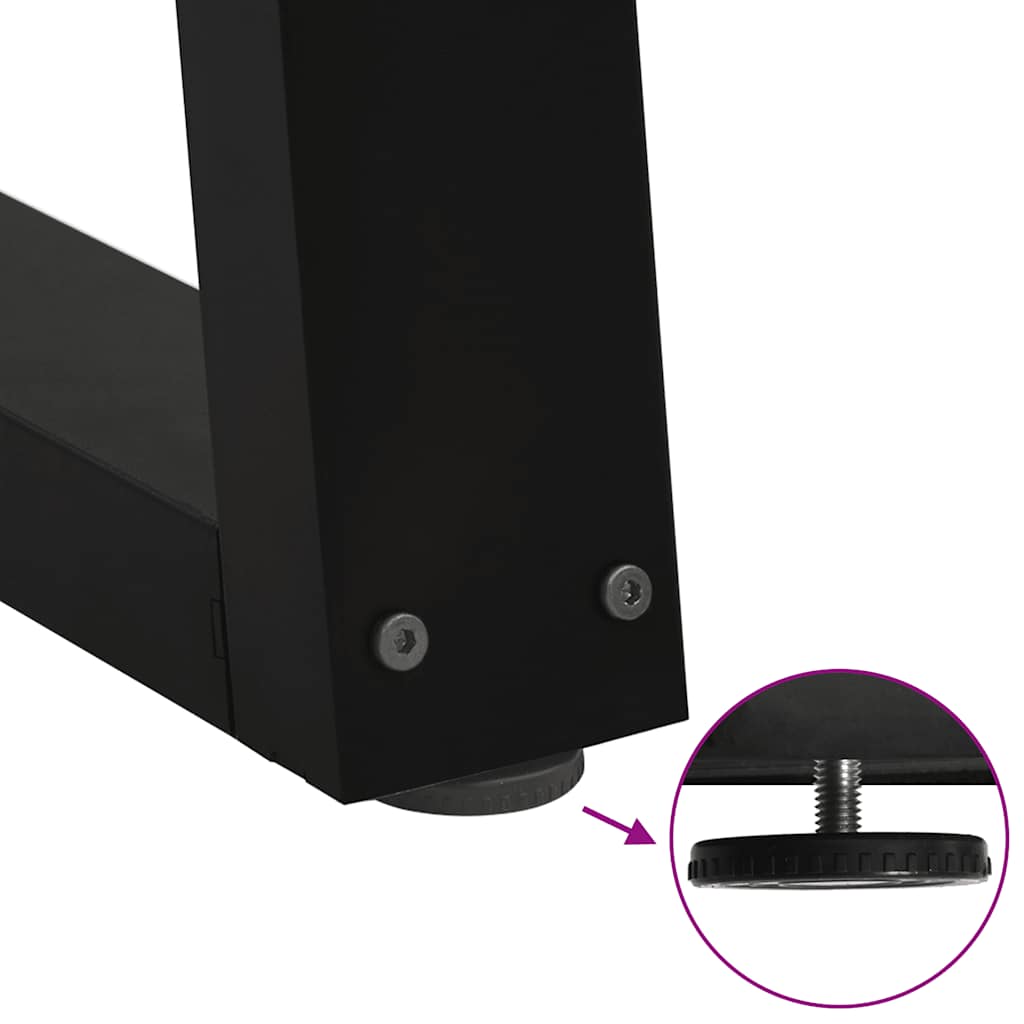 spisebordsben V-formet 2 stk. sort 70 x (72-73,3) cm stål