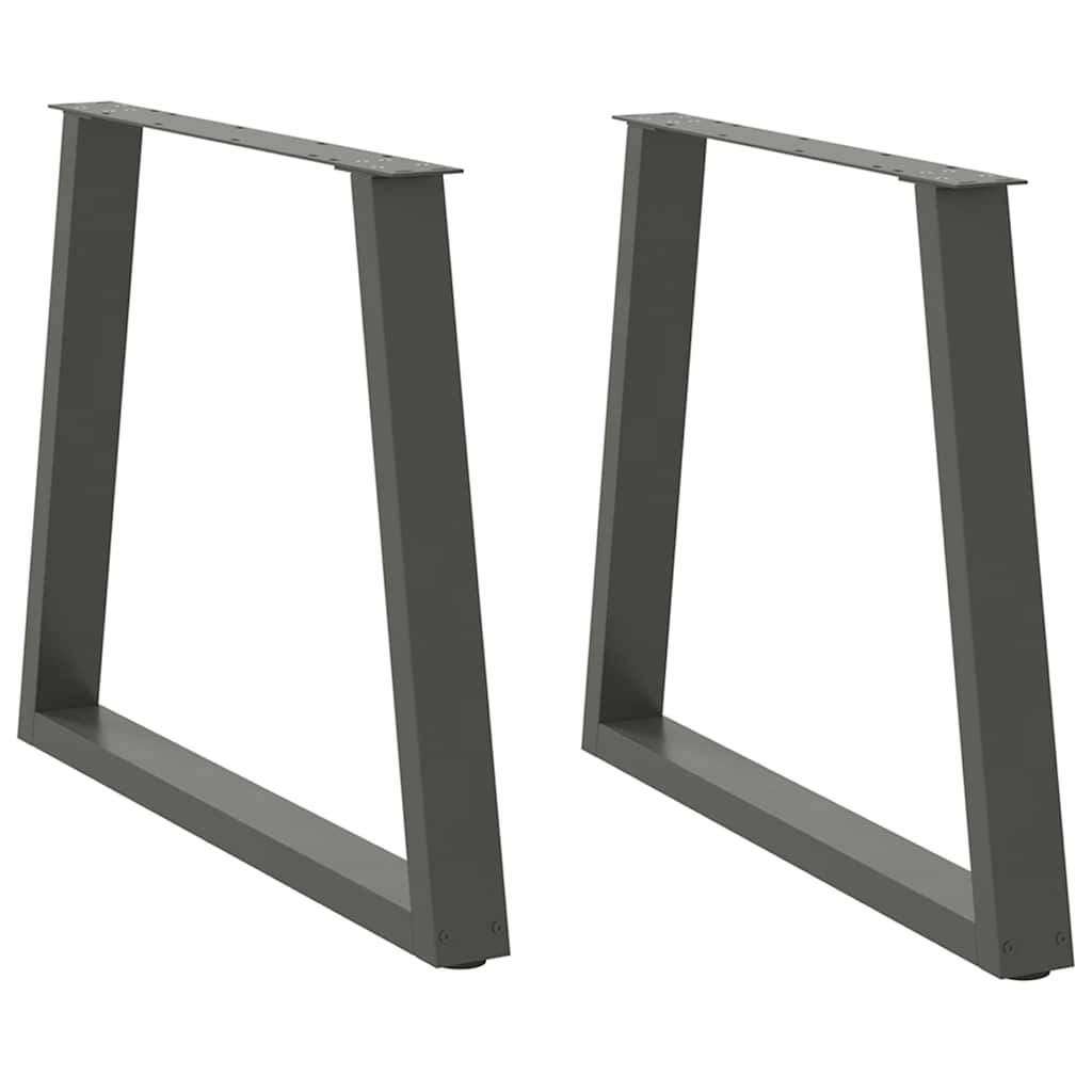 spisebordsben V-formet 2 stk. antracit 70 x (72-73,3) cm stål