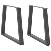 spisebordsben V-formet 2 stk. antracit 70 x (72-73,3) cm stål