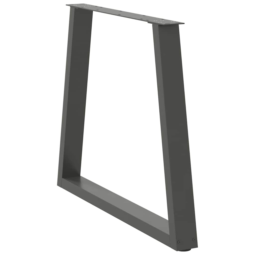 spisebordsben V-formet 2 stk. antracit 70 x (72-73,3) cm stål