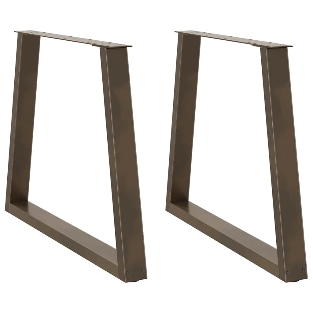 spisebordsben V-formet 2 stk. naturstål 70 x (72-73,3) cm stål