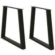 spisebordsben V-formet 2 stk. sort 80 x (72-73,3) cm stål