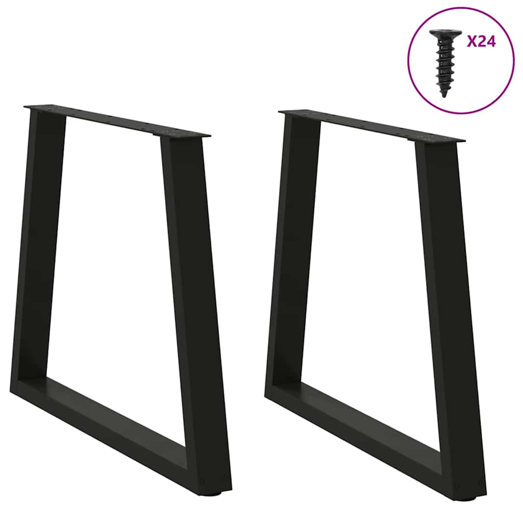 spisebordsben V-formet 2 stk. sort 80 x (72-73,3) cm stål