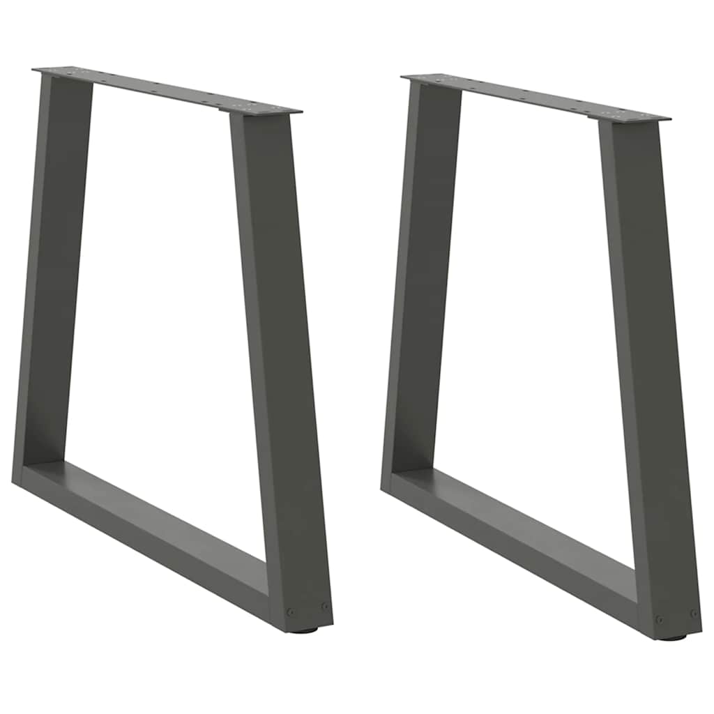 spisebordsben V-formet 2 stk. antracit 80x(72-73,3) cm stål