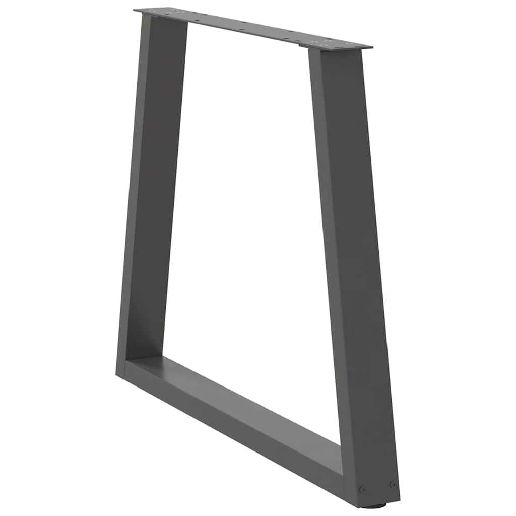 spisebordsben V-formet 2 stk. antracit 80x(72-73,3) cm stål