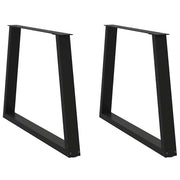 spisebordsben V-formet 2 stk. sort 90 x (72-73,3) cm stål
