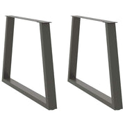 spisebordsben V-formet 2 stk. antracit 90 x (72-73,3) cm stål