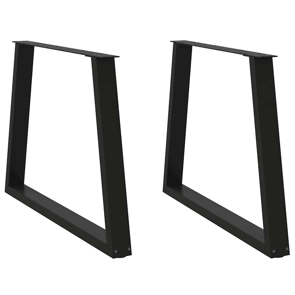 spisebordsben V-formet 2 stk. sort 100x(72-73,3) cm stål