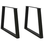 spisebordsben V-formet 2 stk. sort 100x(72-73,3) cm stål