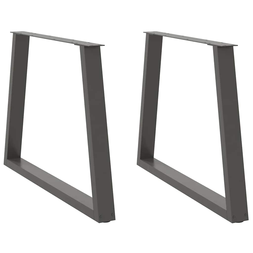 spisebordsben V-formet 2 stk. antracit 100x(72-73,3) cm stål
