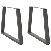 spisebordsben V-formet 2 stk. antracit 100x(72-73,3) cm stål