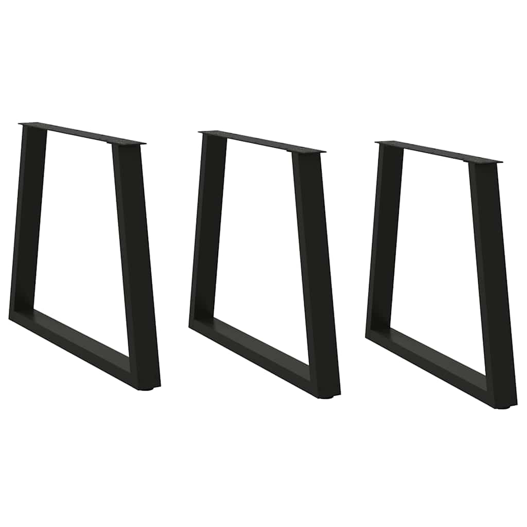 spisebordsben V-formet 3 stk. sort 70 x (72-73,3) cm stål