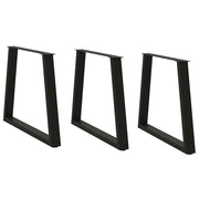 spisebordsben V-formet 3 stk. sort 70 x (72-73,3) cm stål
