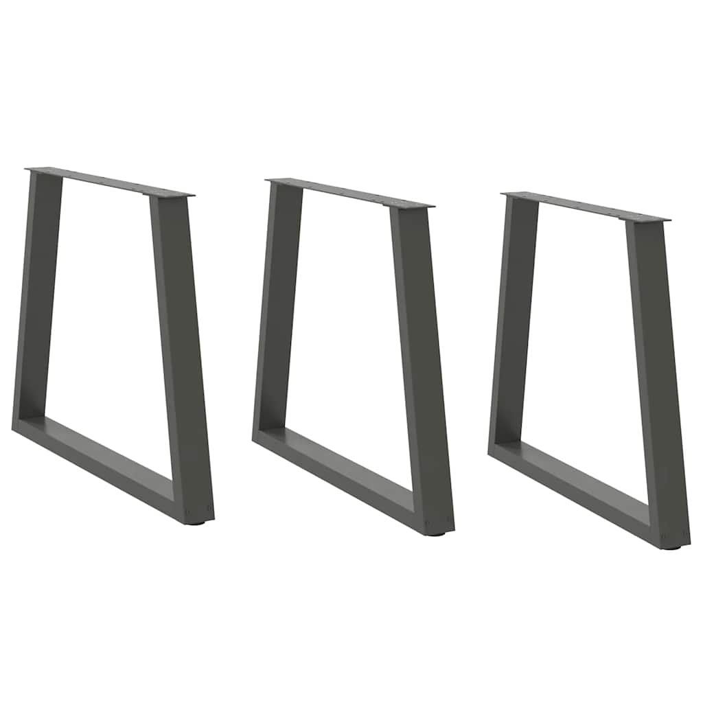 spisebordsben V-formet 3 stk. antracit 70 x (72-73,3) cm stål
