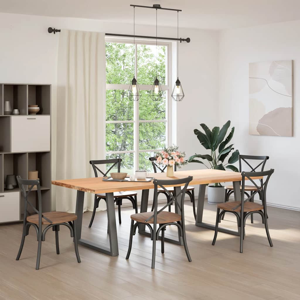 spisebordsben V-formet 3 stk. antracit 70 x (72-73,3) cm stål