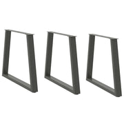spisebordsben V-formet 3 stk. antracit 80x(72-73,3) cm stål