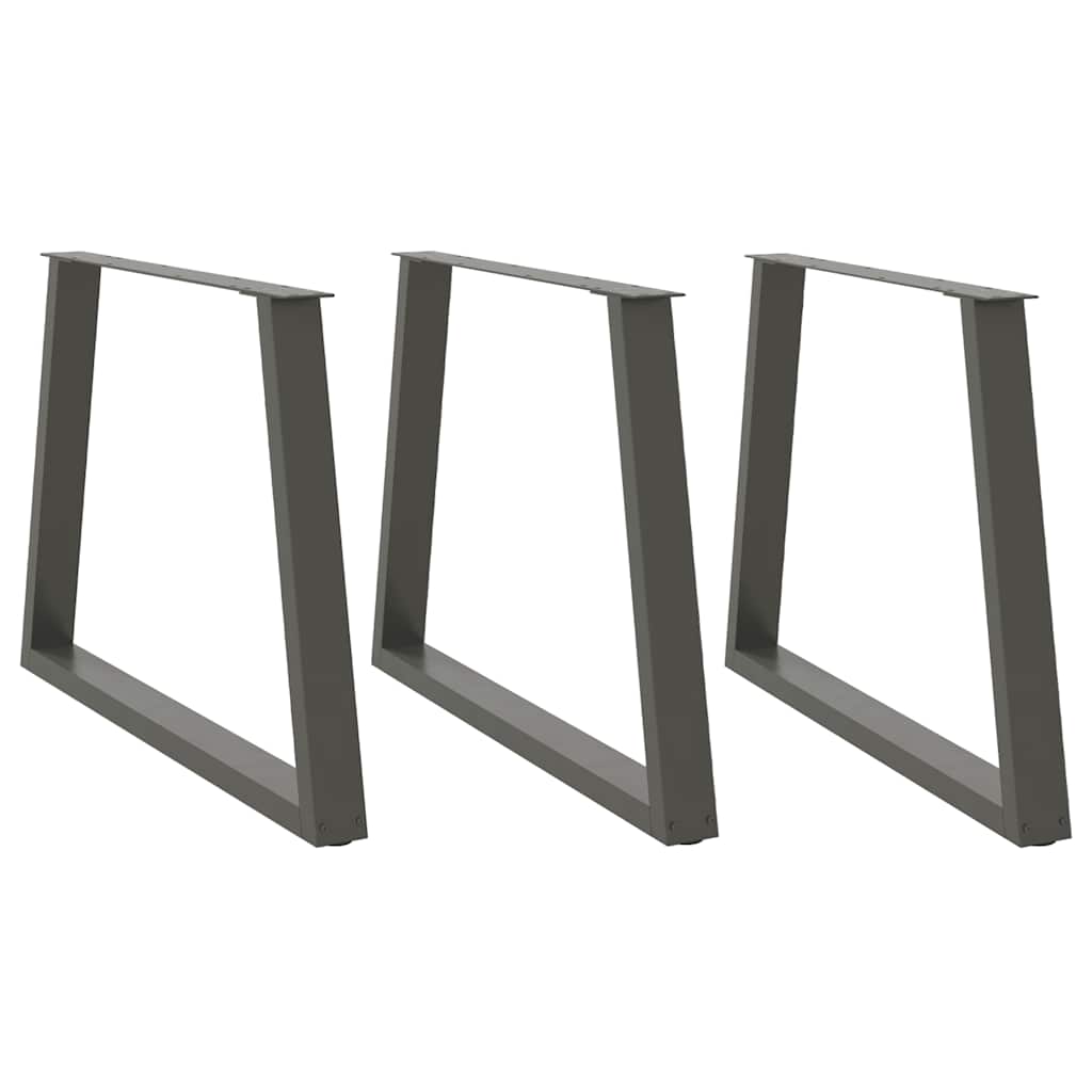 spisebordsben V-formet 3 stk. antracit 90 x (72-73,3) cm stål