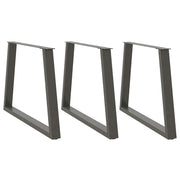 spisebordsben V-formet 3 stk. antracit 90 x (72-73,3) cm stål