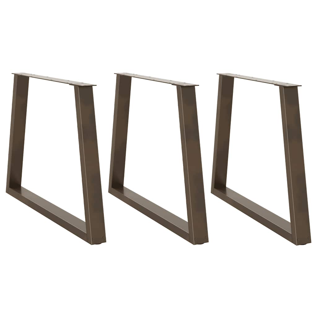 spisebordsben V-formet 3 stk. naturstål 90 x (72-73,3) cm stål