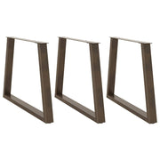spisebordsben V-formet 3 stk. naturstål 90 x (72-73,3) cm stål