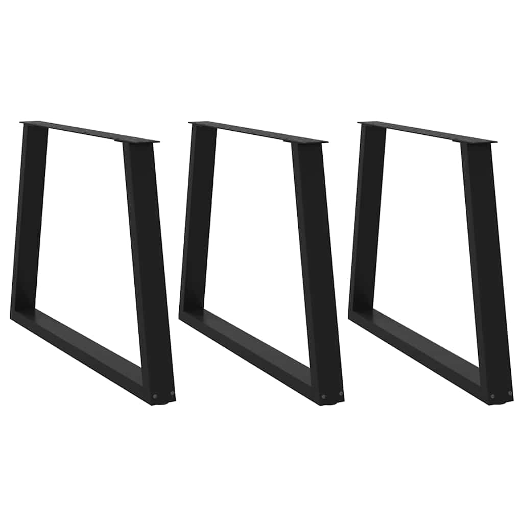 spisebordsben V-formet 3 stk. sort 100x(72-73,3) cm stål