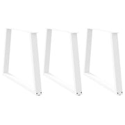 spisebordsben V-formet 3 stk. hvid 100x(72-73,3) cm stål