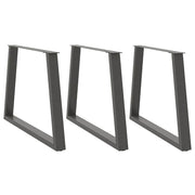 spisebordsben V-formet 3 stk. antracit 100x(72-73,3) cm stål