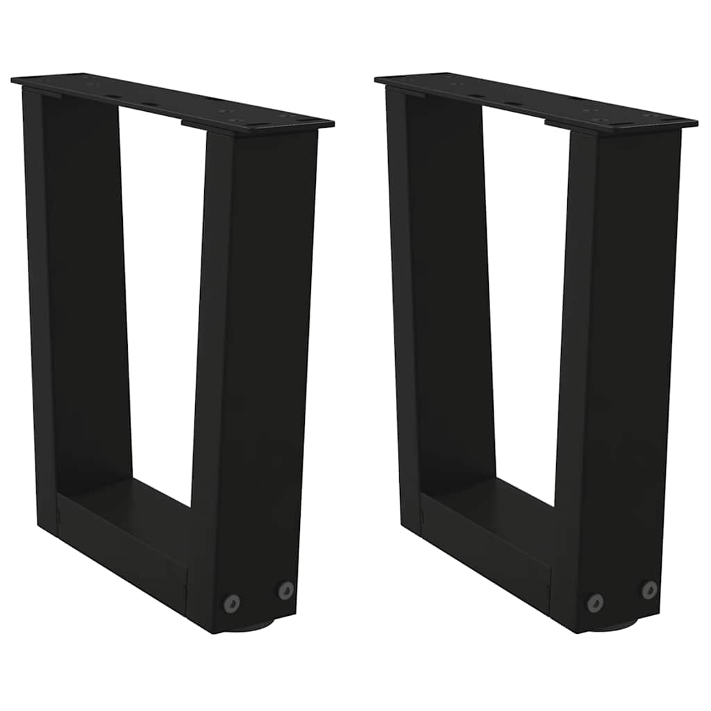 sofabordsben V-formet 2 stk. sort 30x(30-31,3) cm stål